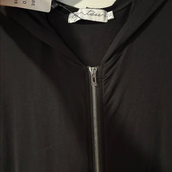 By Tess Maxi Hoodie Black Long Sleeve Zip Front Dress XS - Picture 8 of 16
